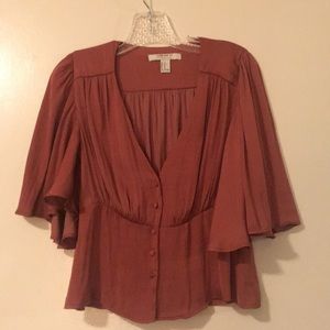 Forever 21 Silky Rose Fashion Blouse